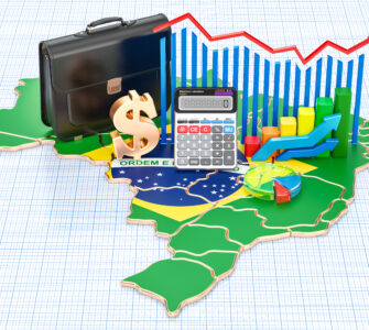 Business, commerce and finance in Brazil concept, 3D rendering