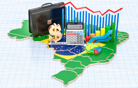 Business, commerce and finance in Brazil concept, 3D rendering