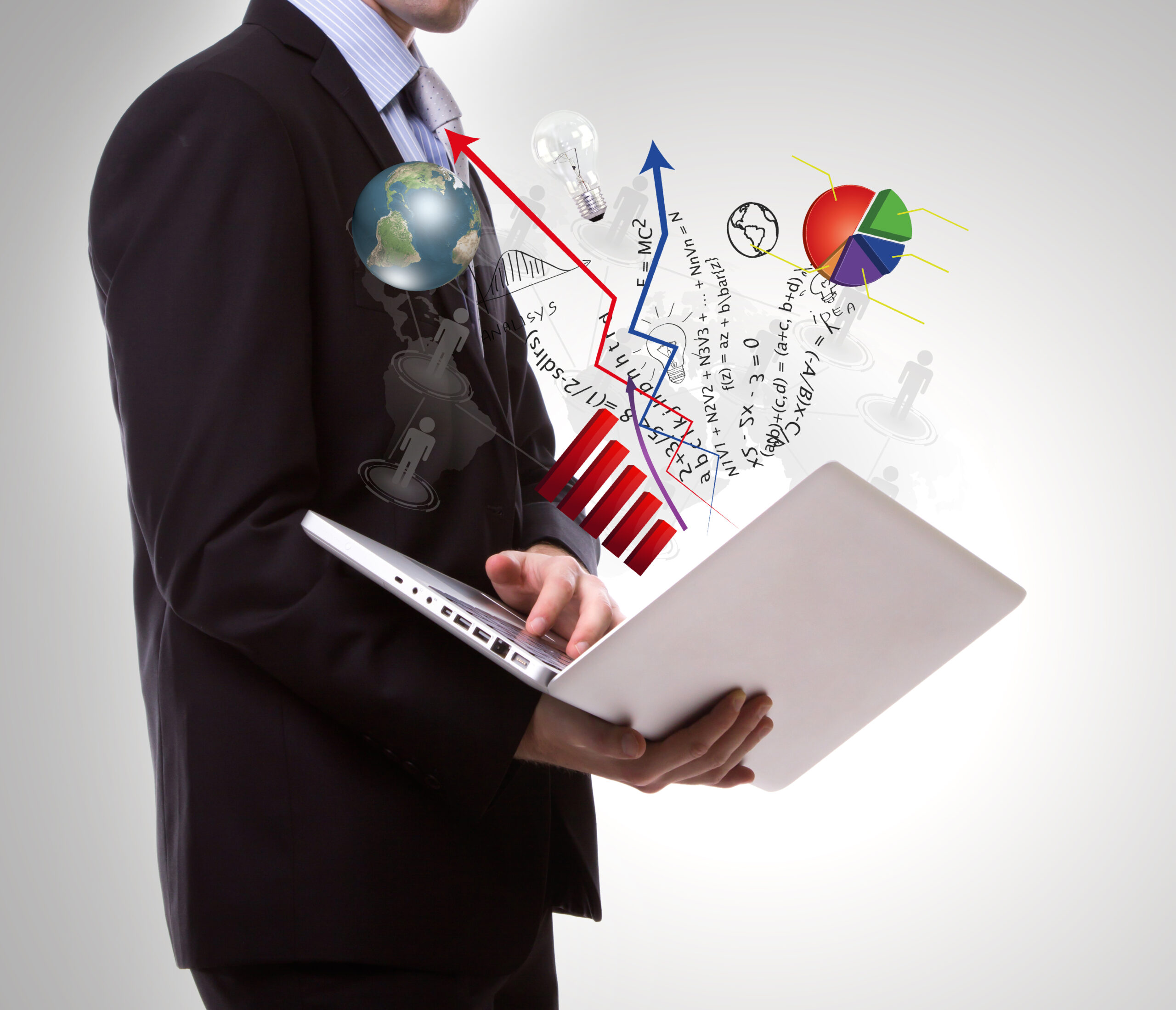 Business man with laptop