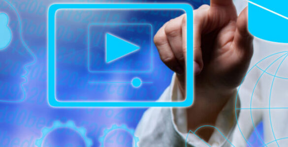 E-learning, teaching, female educator working with virtual digital glowing screen